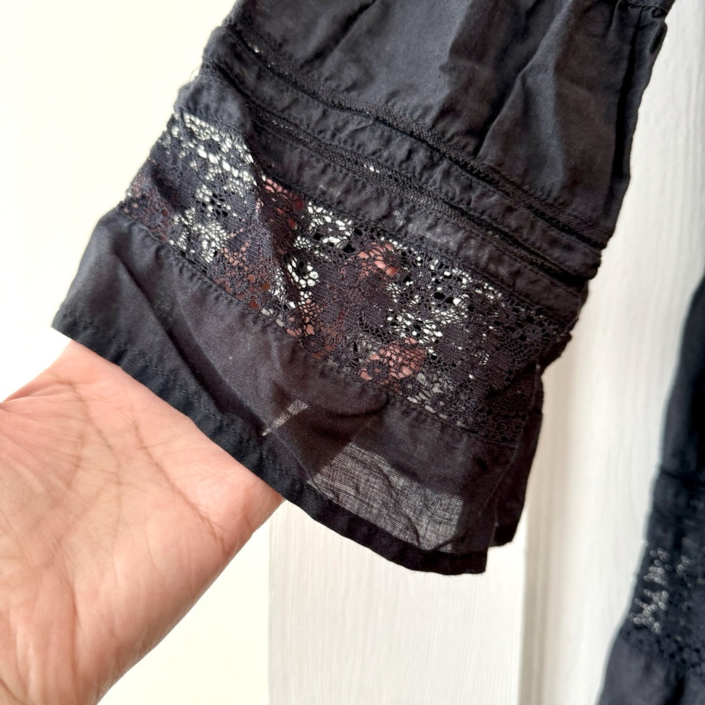 Velvet by Graham & Spencer | Black Lace Boho Tiered Dress S - Picture 3 of 8